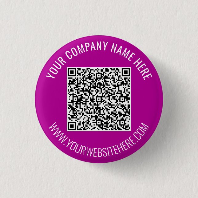 Personalized QR Code and Custom Text Button (Front)