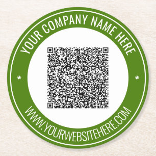 Personalized QR Code and Custom Text Paper Coaster