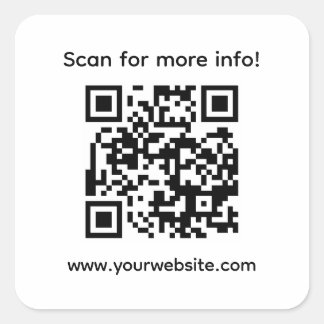 Personalized QR code and custom text Square Sticker