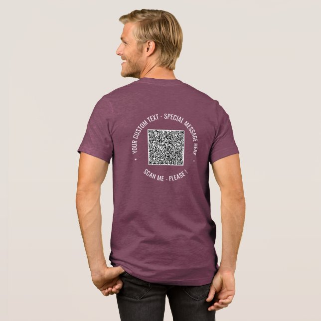 Personalized QR Code and Custom Text Your T-Shirt Tri-Blend Shirt (Back Full)