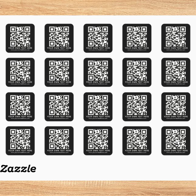 Personalized QR Code and Text Square Sticker (Creator Uploaded)