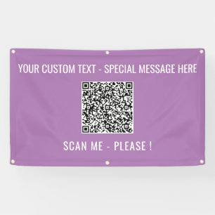Personalized QR Code Banner Custom Text and Colour