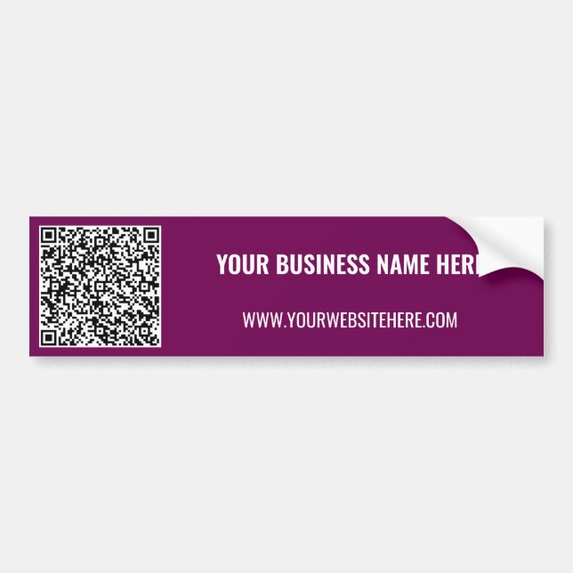 Personalized QR Code Bumper Sticker Custom Text (Front)