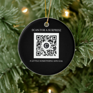 Personalized QR Code Christmas Ceramic Ornament