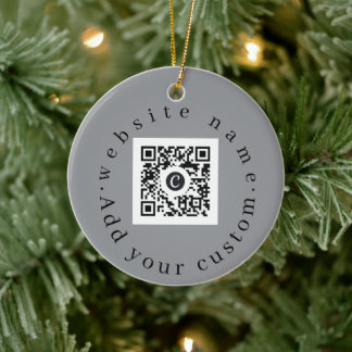 Personalized QR Code Christmas Ceramic Ornament