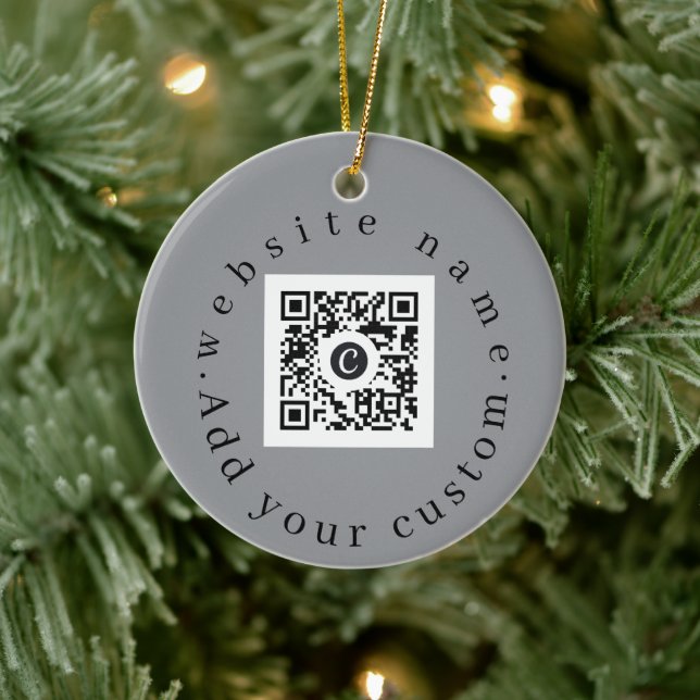Personalized QR Code Christmas Ceramic Ornament (Tree)