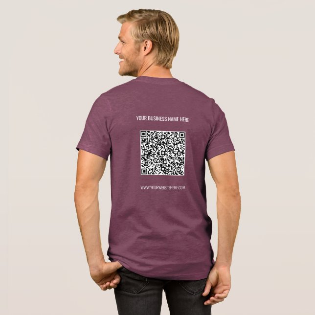 Personalized QR Code Custom Text Business Tri-Blend Shirt (Back Full)