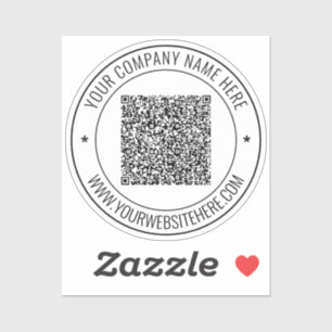 Personalized QR Code Custom Text Sticker Template
