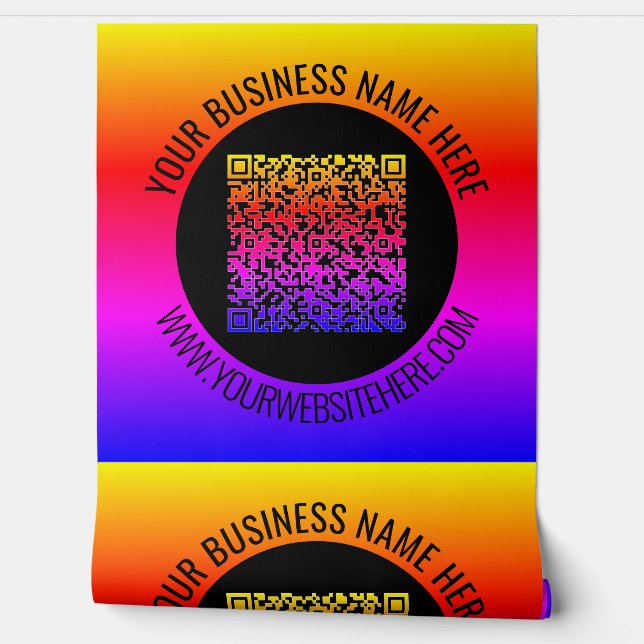 Personalized QR Code Custom Text Your Business Wallpaper (Unrolling)