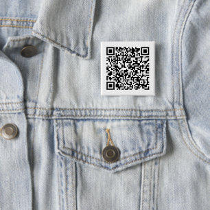 Personalized QR Code Custom URL Square 2 Inch Square Button