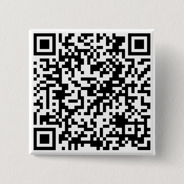Personalized QR Code Custom URL Square 2 Inch Square Button (Front)