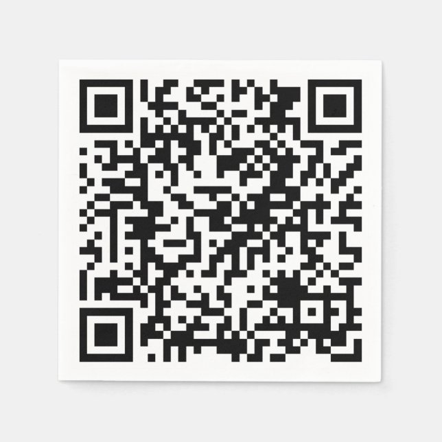 Personalized QR Code Custom URL Square Napkin (Front)