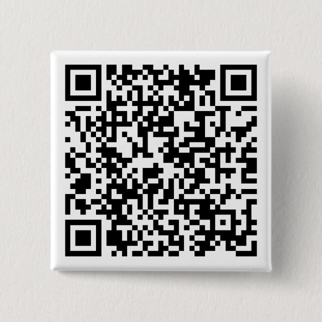 Personalized QR Code Custom URL Square Sticker 2 Inch Square Button (Front)