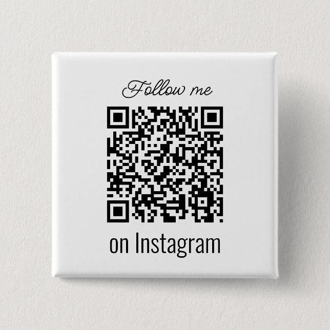 Personalized QR Code Follow Me Social Media Button (Front)