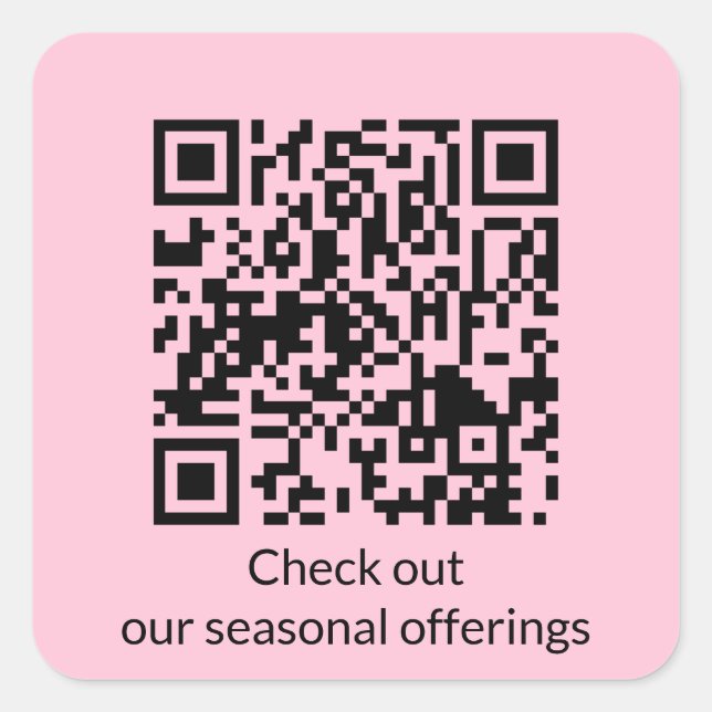 Personalized QR Code Generate URL Square Sticker (Front)