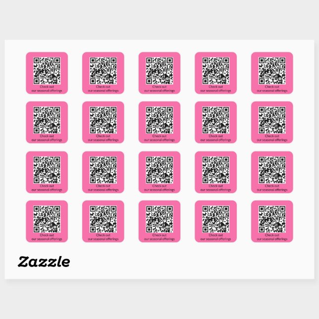 Personalized QR Code Generate URL Square Sticker (Sheet)