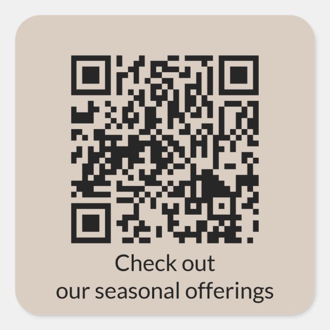 Personalized QR Code Generate URL Square Sticker (Front)