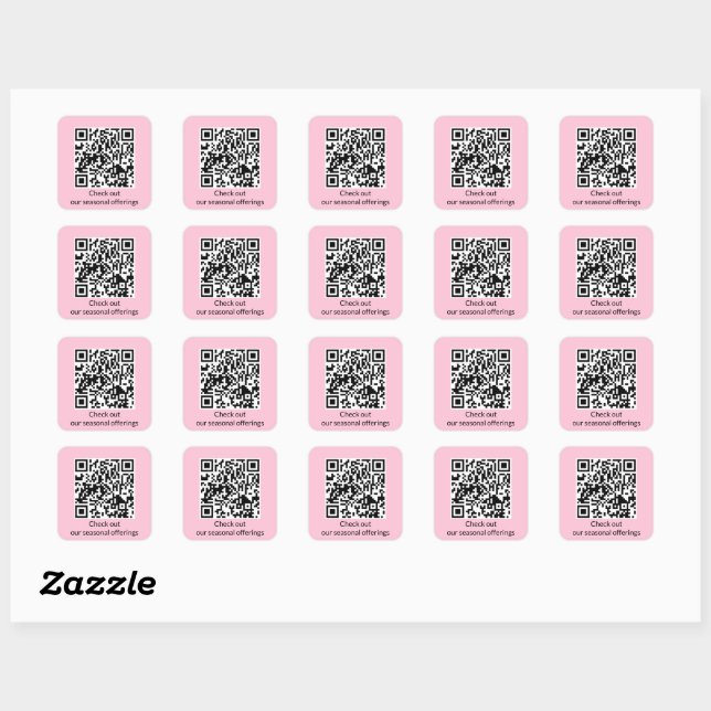 Personalized QR Code Generate URL Square Sticker (Sheet)