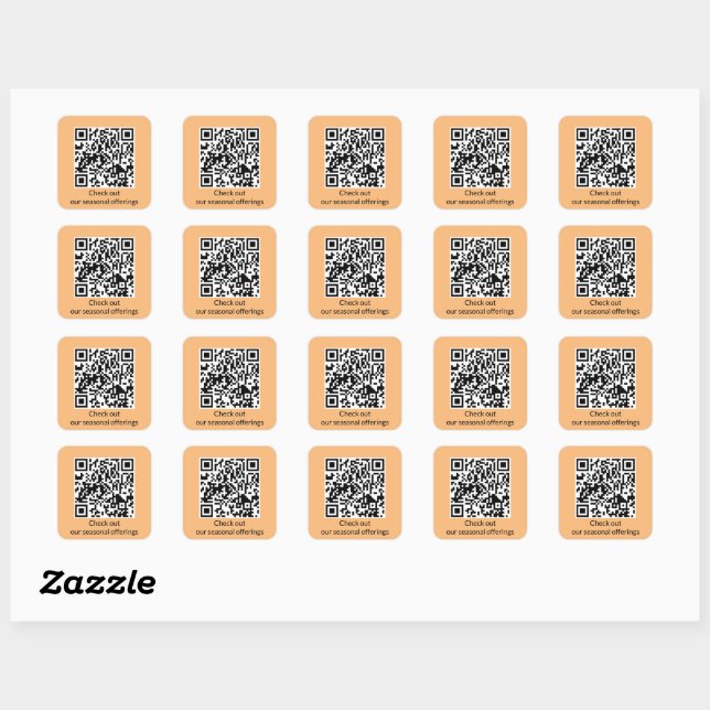 Personalized QR Code Generate URL Square Sticker (Sheet)
