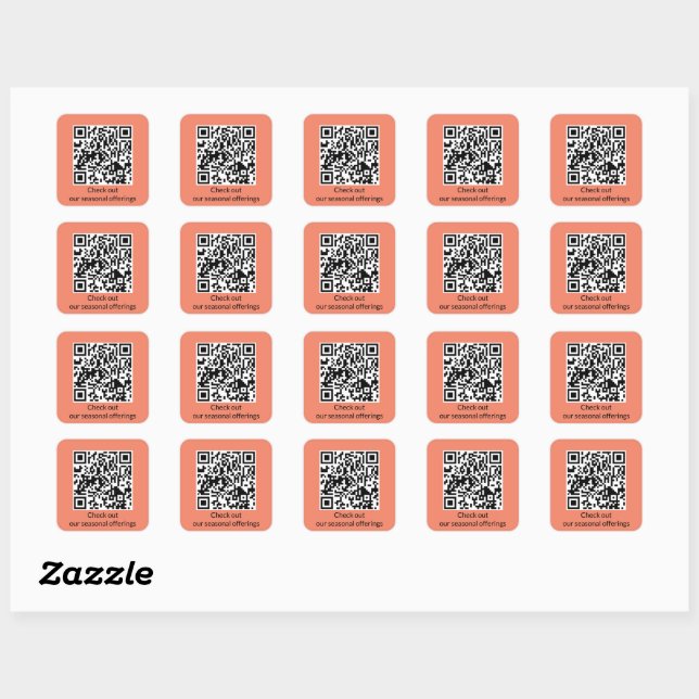 Personalized QR Code Generate URL Square Sticker (Sheet)