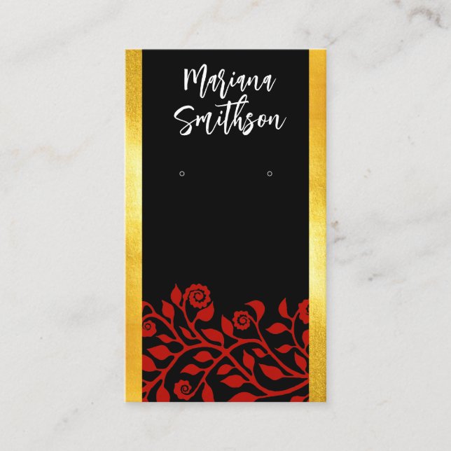 Personalized QR Code Gothic Earrings Display Cards (Front)