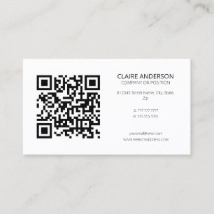 Personalized QR Code Modern White Custom Logo Business Card