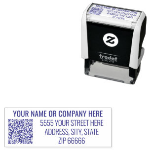 Personalized QR Code Name Address Stamp Template
