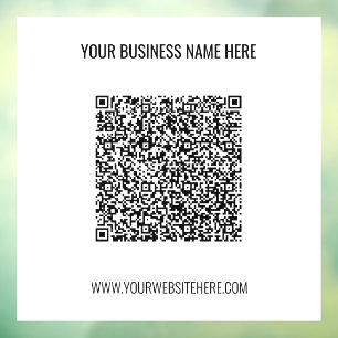 Personalized QR Code Name Website Window Cling