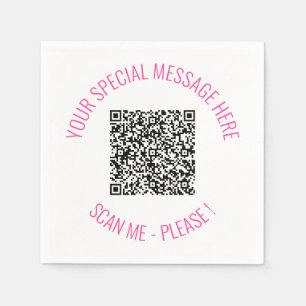 Personalized QR Code Napkins with Custom Text