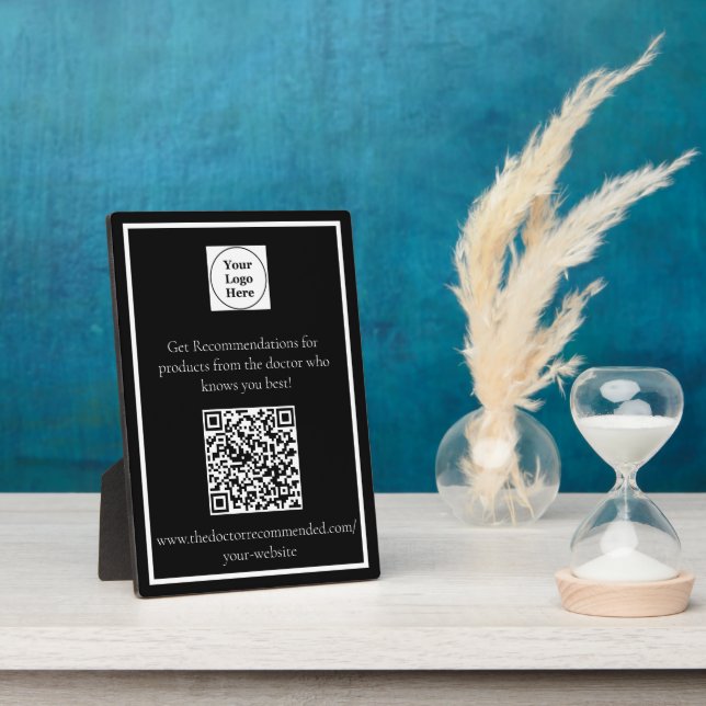 Personalized QR Code Plaque with Easel (Side)