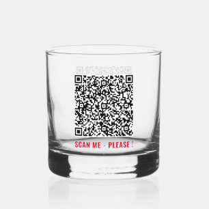 Personalized QR Code Scan Info - Custom Text Whiskey Glass