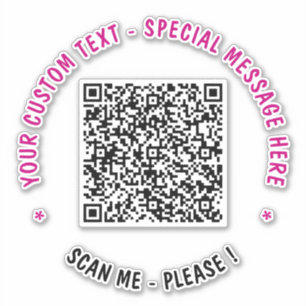 Personalized QR Code Scan Info Text Colours Sticke