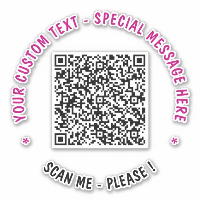Personalized QR Code Scan Info Text Colours Sticke (Front)