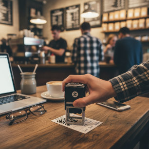 Personalized QR Code Self-Inking Rubber Stamp