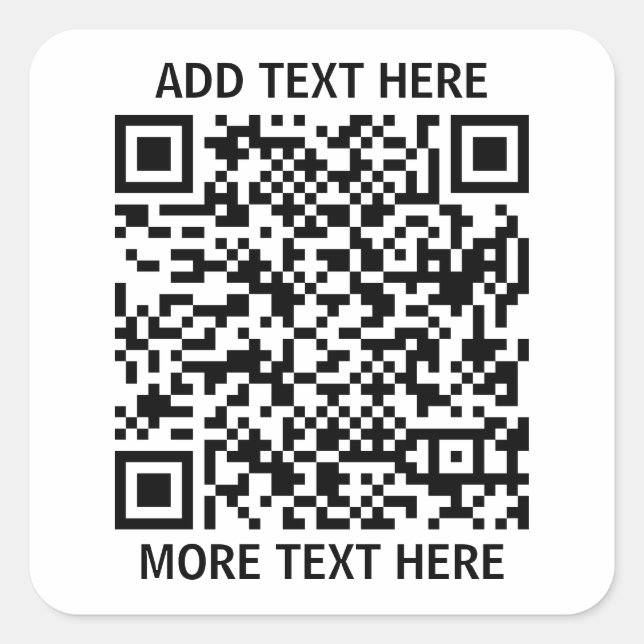 Personalized QR Code Square Sticker (Front)