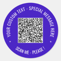Personalized QR Code Sticker Custom Text and Colou