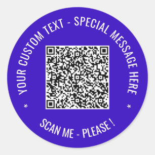 Personalized QR Code Sticker Custom Text and Colou