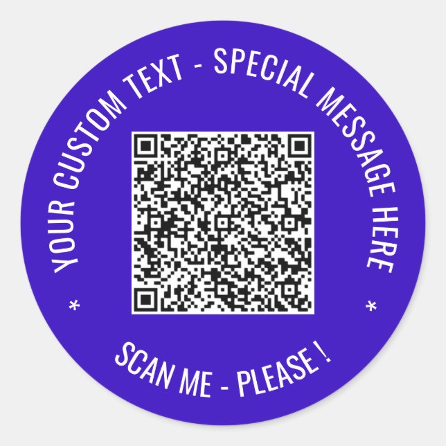 Personalized QR Code Sticker Custom Text and Colou (Front)