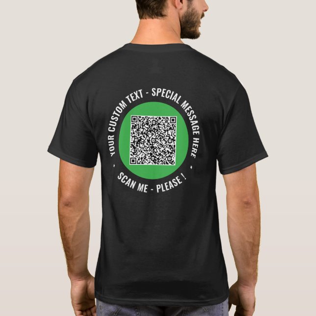 Personalized QR Code T-Shirt Example Custom Text (Back)