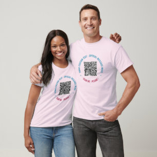 Personalized QR Code Text Font and Colours T-Shirt