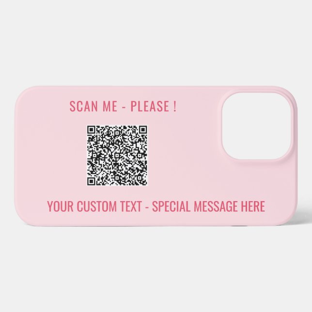 Personalized QR Code Text Message iPhone Case (Back Horizontal)