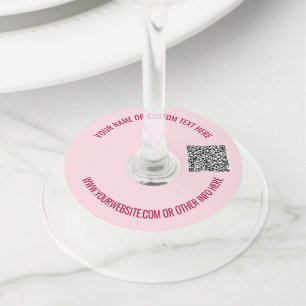 Personalized QR Code Text Wine Glass Tag Template