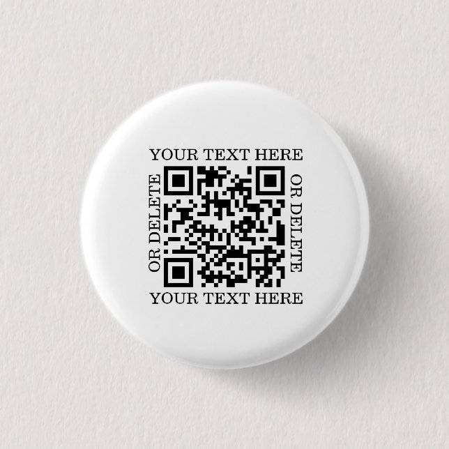 Personalized QR Code To Scan 1 Inch Round Button (Front)