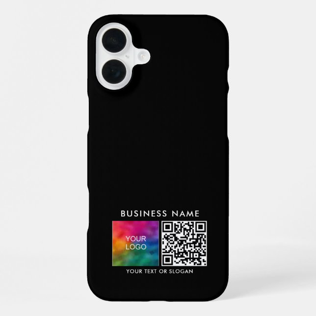 Personalized QR Code Upload Own Business Logo iPhone Case (Back)