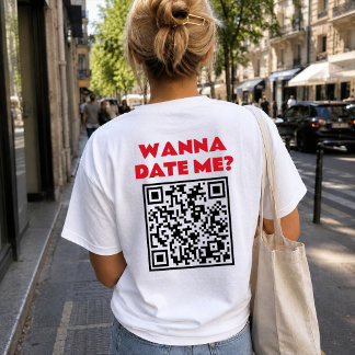 Personalized QR Code – Wanna Date/Marry Me Cool T-Shirt