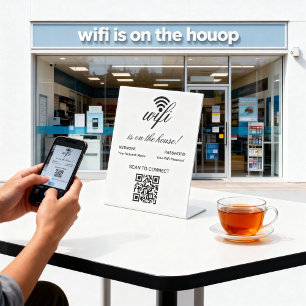 Personalized QR Code Wifi Internet Scan to Connect Pedestal Sign