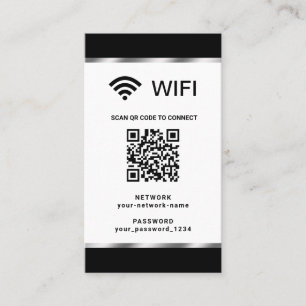 Personalized QR Code Wifi Network and Password Business Card