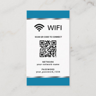 Personalized QR Code Wifi Network and Password Business Card