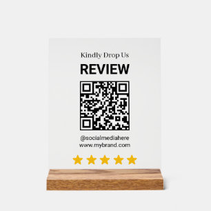 Personalized QR Review Sign for Social Promotion