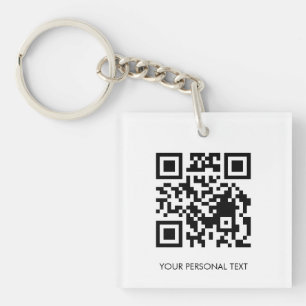 Personalized QR Website Access Modern Link Design Keychain